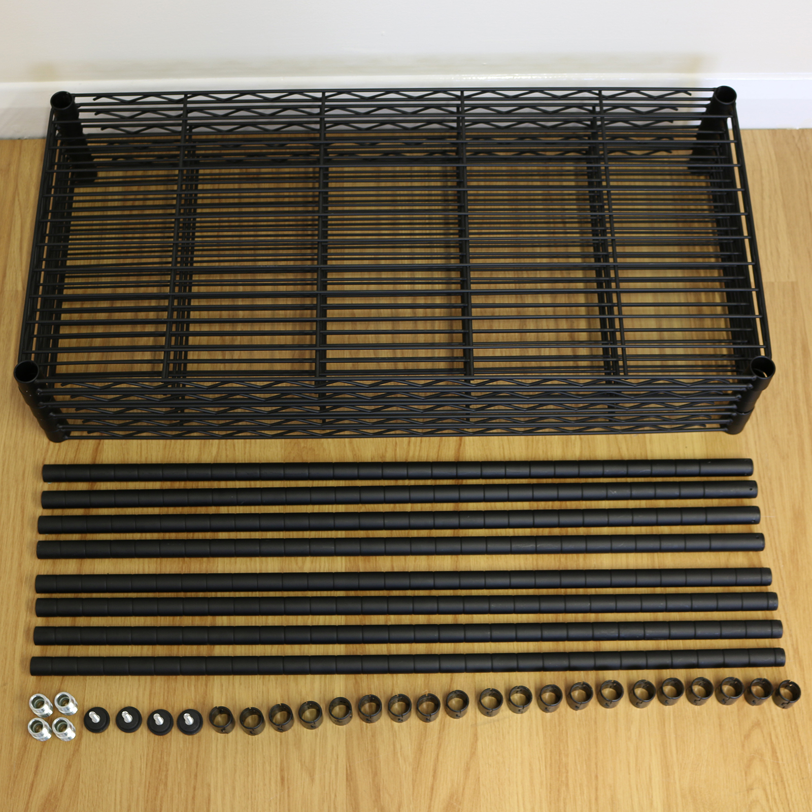 5 Tier Black Metal Storage Rack/Shelving Wire Shelf Kitchen/Office Unit